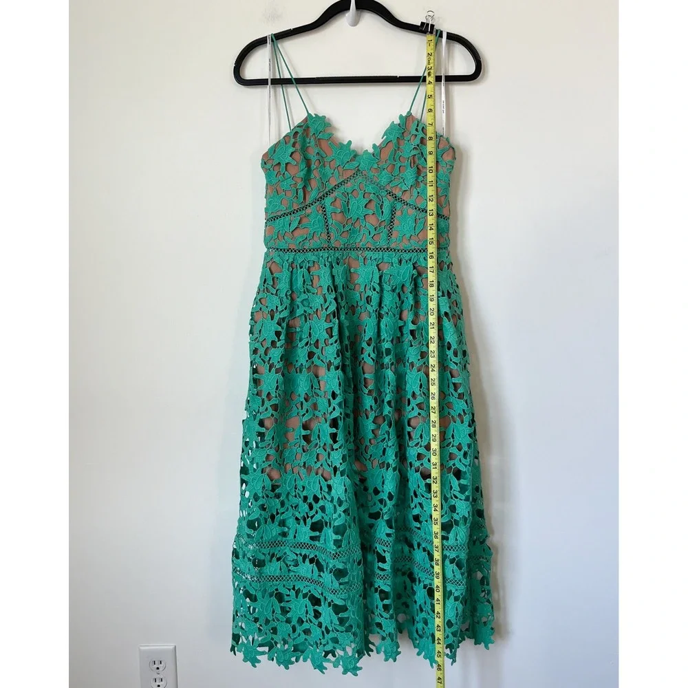 Self-Portrait Azaelea Midi Dress Spearmint Green Womens 6 - Picture 12 of 15